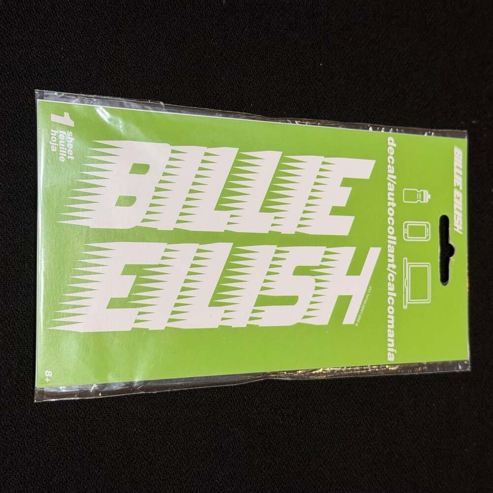 Billie Eilish Official Merchandise White Logo Sticker Decal 6” x 2.5”